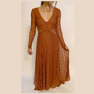 Free People Rust Lace Dress